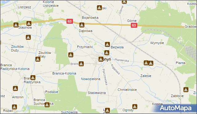 mapa Wohyń, Wohyń na mapie Targeo
