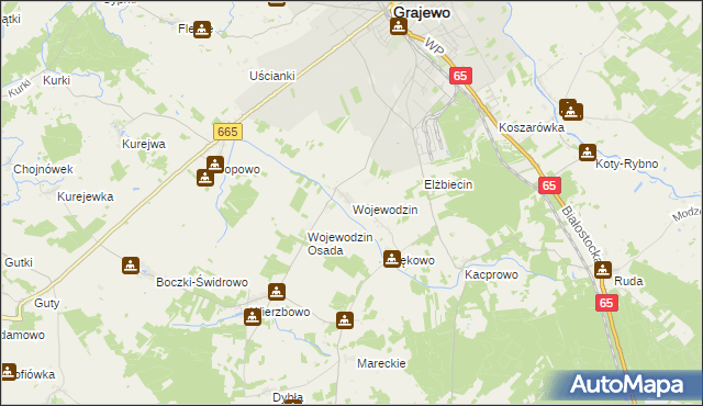 mapa Wojewodzin, Wojewodzin na mapie Targeo