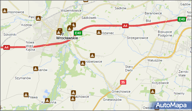 mapa Wojtkowice, Wojtkowice na mapie Targeo