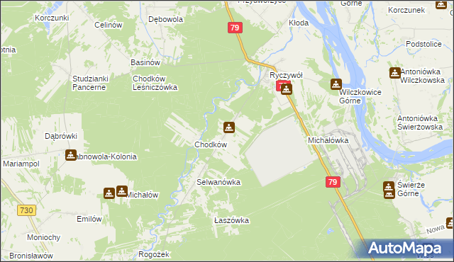 mapa Wola Chodkowska, Wola Chodkowska na mapie Targeo