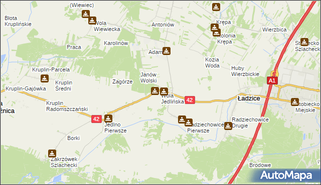 mapa Wola Jedlińska, Wola Jedlińska na mapie Targeo