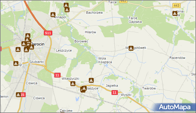 mapa Wola Książęca, Wola Książęca na mapie Targeo