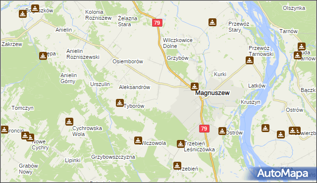 mapa Wola Magnuszewska, Wola Magnuszewska na mapie Targeo