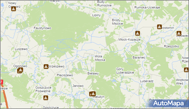 mapa Wola Młocka, Wola Młocka na mapie Targeo