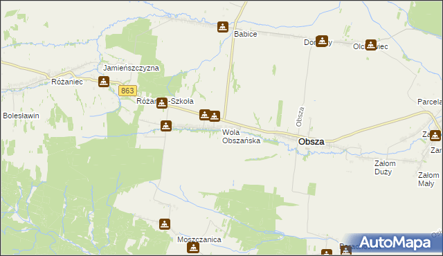 mapa Wola Obszańska, Wola Obszańska na mapie Targeo