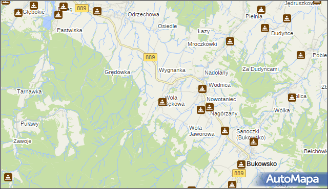 mapa Wola Sękowa, Wola Sękowa na mapie Targeo