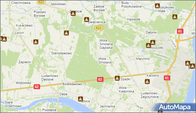 mapa Wola Smolana, Wola Smolana na mapie Targeo