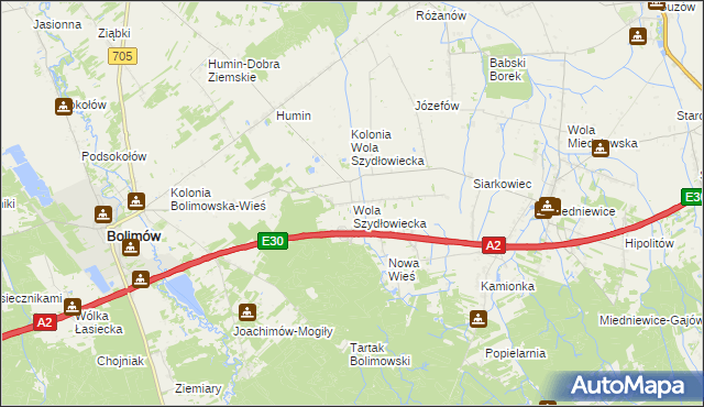 mapa Wola Szydłowiecka, Wola Szydłowiecka na mapie Targeo