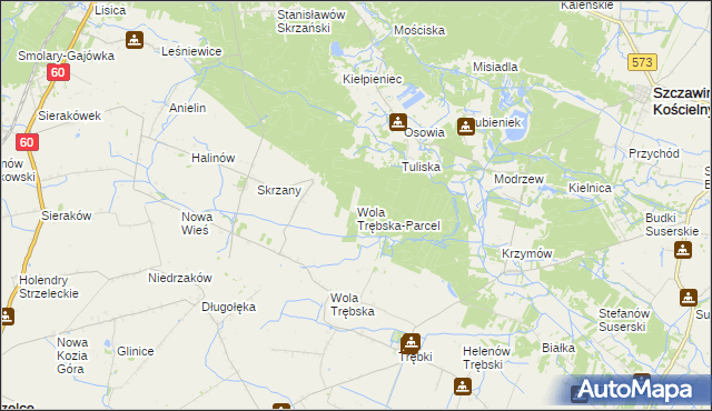 mapa Wola Trębska-Parcel, Wola Trębska-Parcel na mapie Targeo