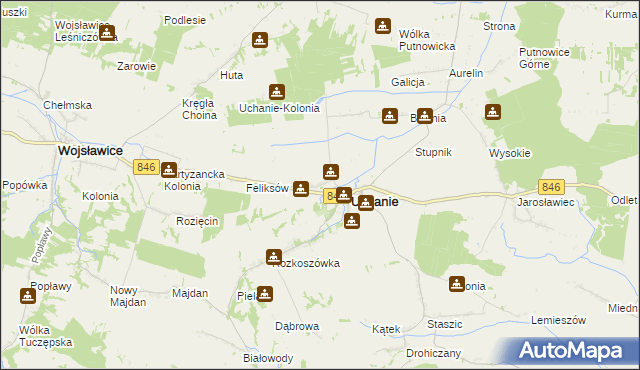 mapa Wola Uchańska, Wola Uchańska na mapie Targeo