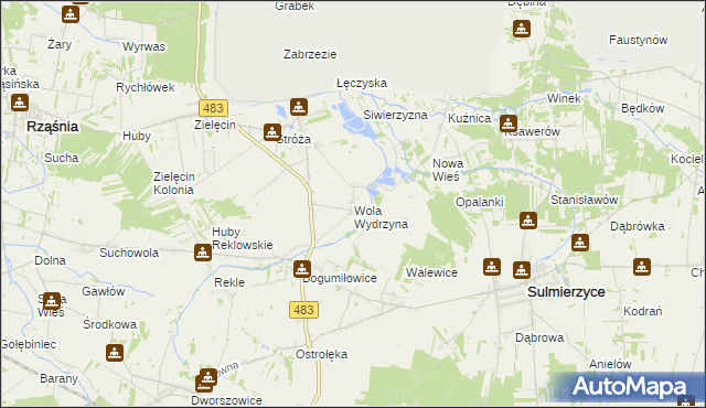 mapa Wola Wydrzyna, Wola Wydrzyna na mapie Targeo