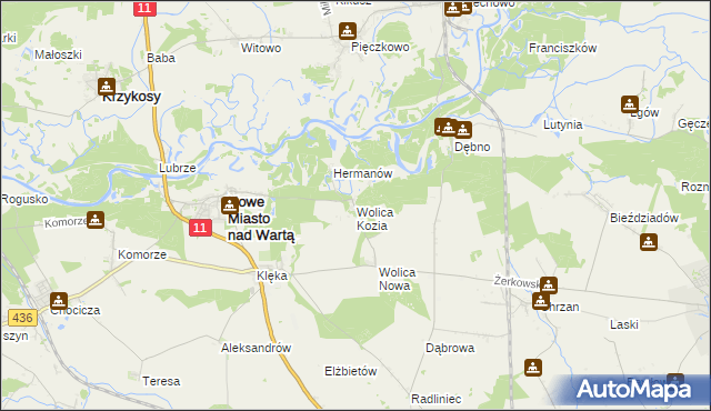 mapa Wolica Kozia, Wolica Kozia na mapie Targeo