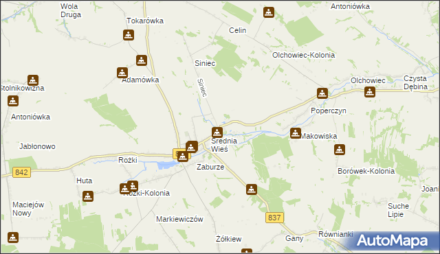 mapa Wólka gmina Żółkiewka, Wólka gmina Żółkiewka na mapie Targeo