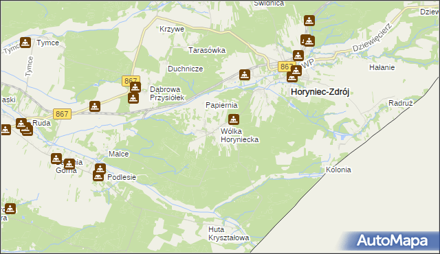 mapa Wólka Horyniecka, Wólka Horyniecka na mapie Targeo