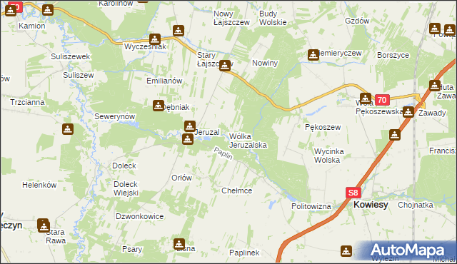 mapa Wólka Jeruzalska, Wólka Jeruzalska na mapie Targeo