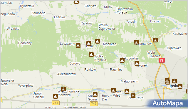 mapa Wólka Krępska, Wólka Krępska na mapie Targeo