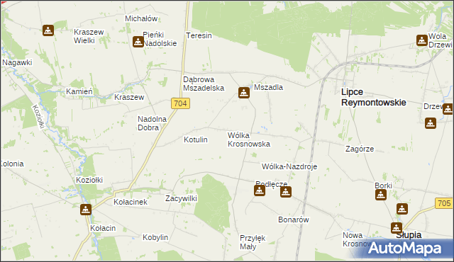 mapa Wólka Krosnowska, Wólka Krosnowska na mapie Targeo