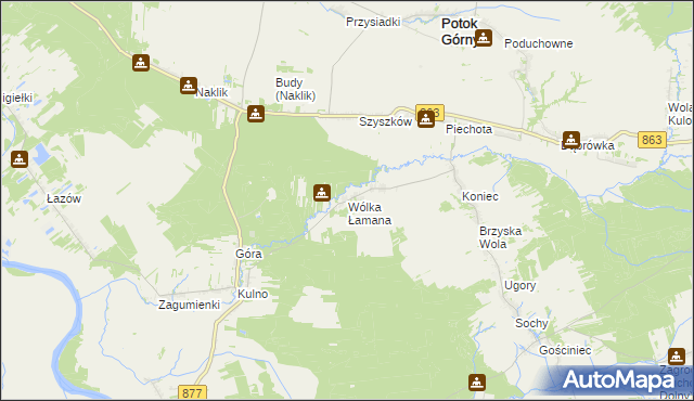 mapa Wólka Łamana, Wólka Łamana na mapie Targeo