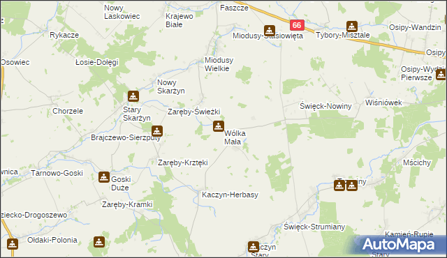 mapa Wólka Mała gmina Wysokie Mazowieckie, Wólka Mała gmina Wysokie Mazowieckie na mapie Targeo
