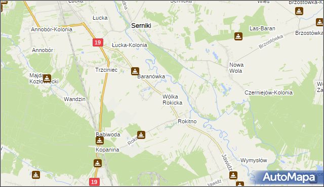 mapa Wólka Rokicka, Wólka Rokicka na mapie Targeo