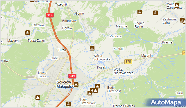 mapa Wólka Sokołowska, Wólka Sokołowska na mapie Targeo
