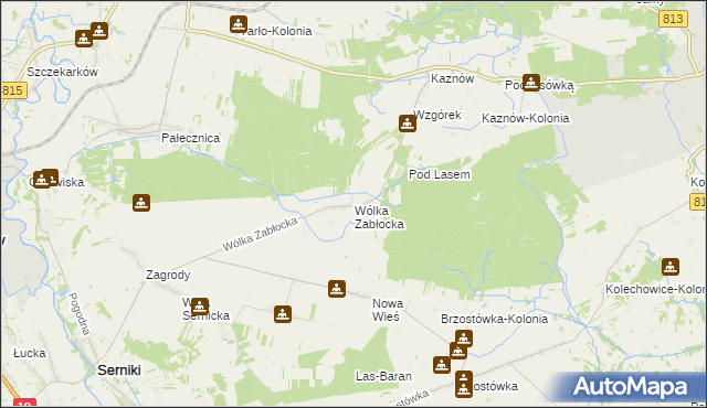 mapa Wólka Zabłocka gmina Serniki, Wólka Zabłocka gmina Serniki na mapie Targeo
