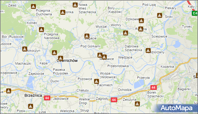 mapa Wołowice, Wołowice na mapie Targeo