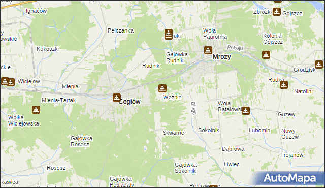 mapa Woźbin, Woźbin na mapie Targeo