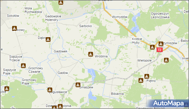 mapa Wróblina, Wróblina na mapie Targeo