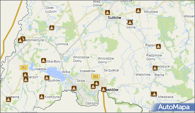 mapa Wrociszów Górny, Wrociszów Górny na mapie Targeo