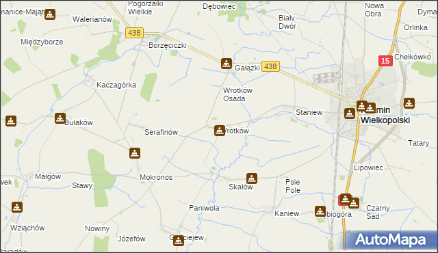 mapa Wrotków, Wrotków na mapie Targeo