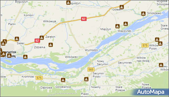 mapa Wychódźc, Wychódźc na mapie Targeo