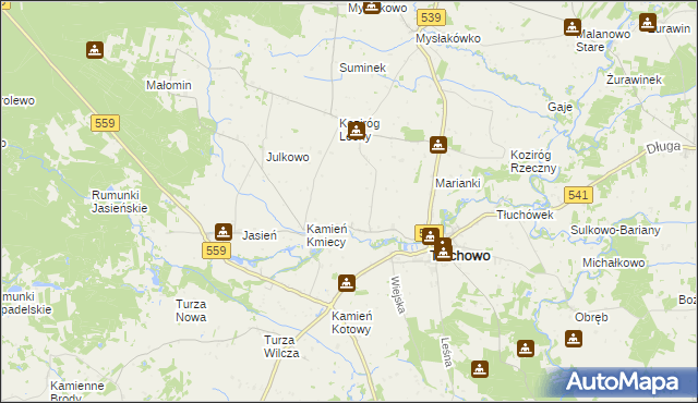 mapa Wyczałkowo, Wyczałkowo na mapie Targeo