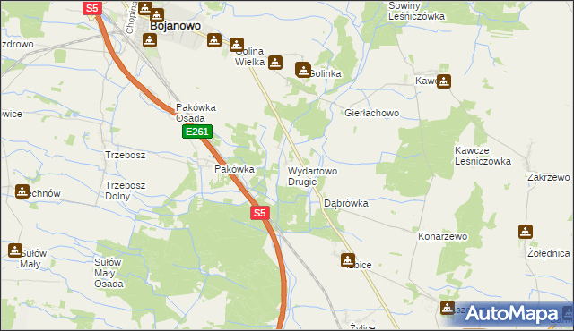 mapa Wydartowo Drugie, Wydartowo Drugie na mapie Targeo