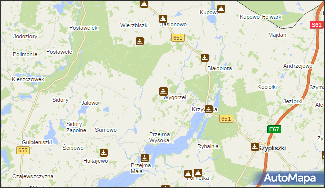 mapa Wygorzel, Wygorzel na mapie Targeo