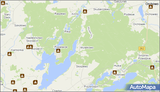 mapa Wylatkowo, Wylatkowo na mapie Targeo