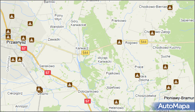 mapa Wyrąb Karwacki, Wyrąb Karwacki na mapie Targeo