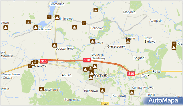 mapa Wyrzysk Skarbowy, Wyrzysk Skarbowy na mapie Targeo