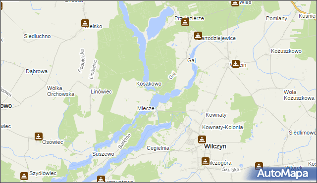 mapa Wysoki Most gmina Jeziora Wielkie, Wysoki Most gmina Jeziora Wielkie na mapie Targeo