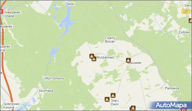 mapa Wyszanowo, Wyszanowo na mapie Targeo