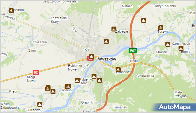 mapa Wyszków, Wyszków na mapie Targeo