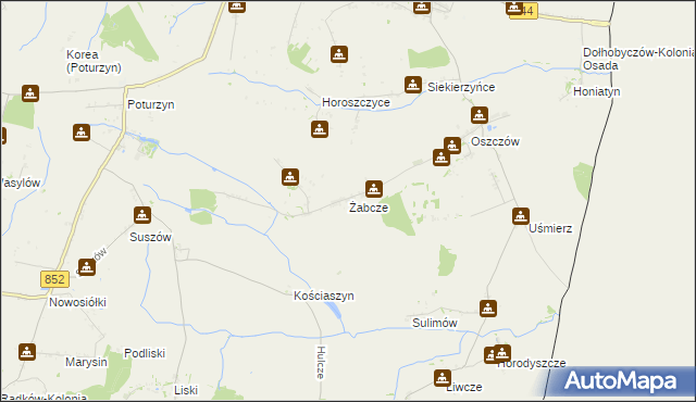 mapa Żabcze, Żabcze na mapie Targeo