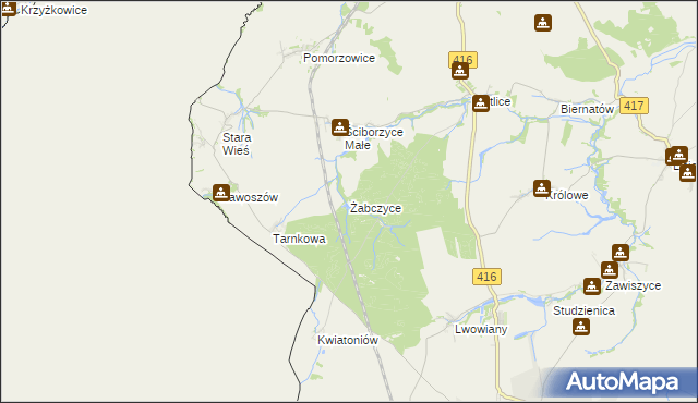 mapa Żabczyce, Żabczyce na mapie Targeo