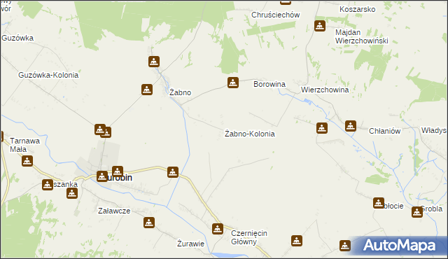 mapa Żabno-Kolonia, Żabno-Kolonia na mapie Targeo