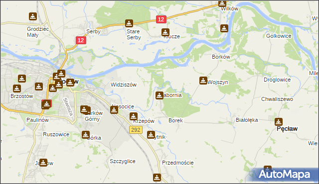 mapa Zabornia gmina Głogów, Zabornia gmina Głogów na mapie Targeo