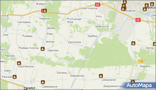 mapa Zachorzów-Kolonia, Zachorzów-Kolonia na mapie Targeo