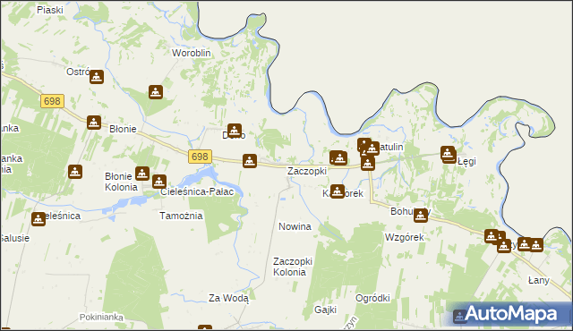 mapa Zaczopki, Zaczopki na mapie Targeo