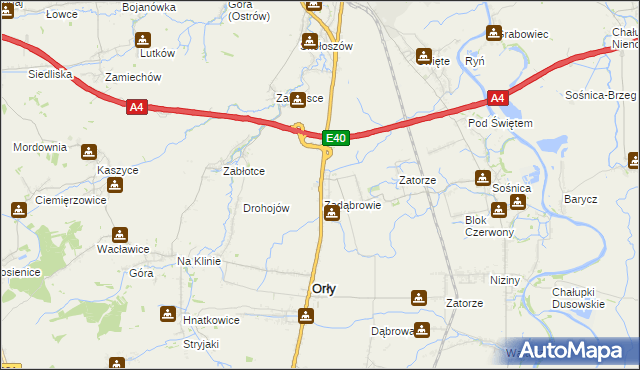 mapa Zadąbrowie gmina Radymno, Zadąbrowie gmina Radymno na mapie Targeo