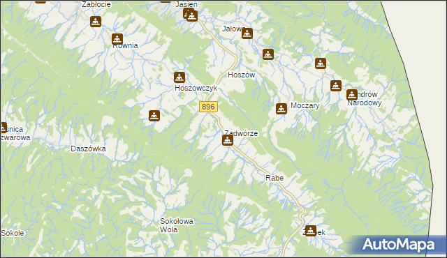 mapa Zadwórze, Zadwórze na mapie Targeo