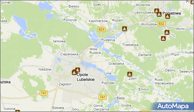 mapa Zajączków gmina Opole Lubelskie, Zajączków gmina Opole Lubelskie na mapie Targeo